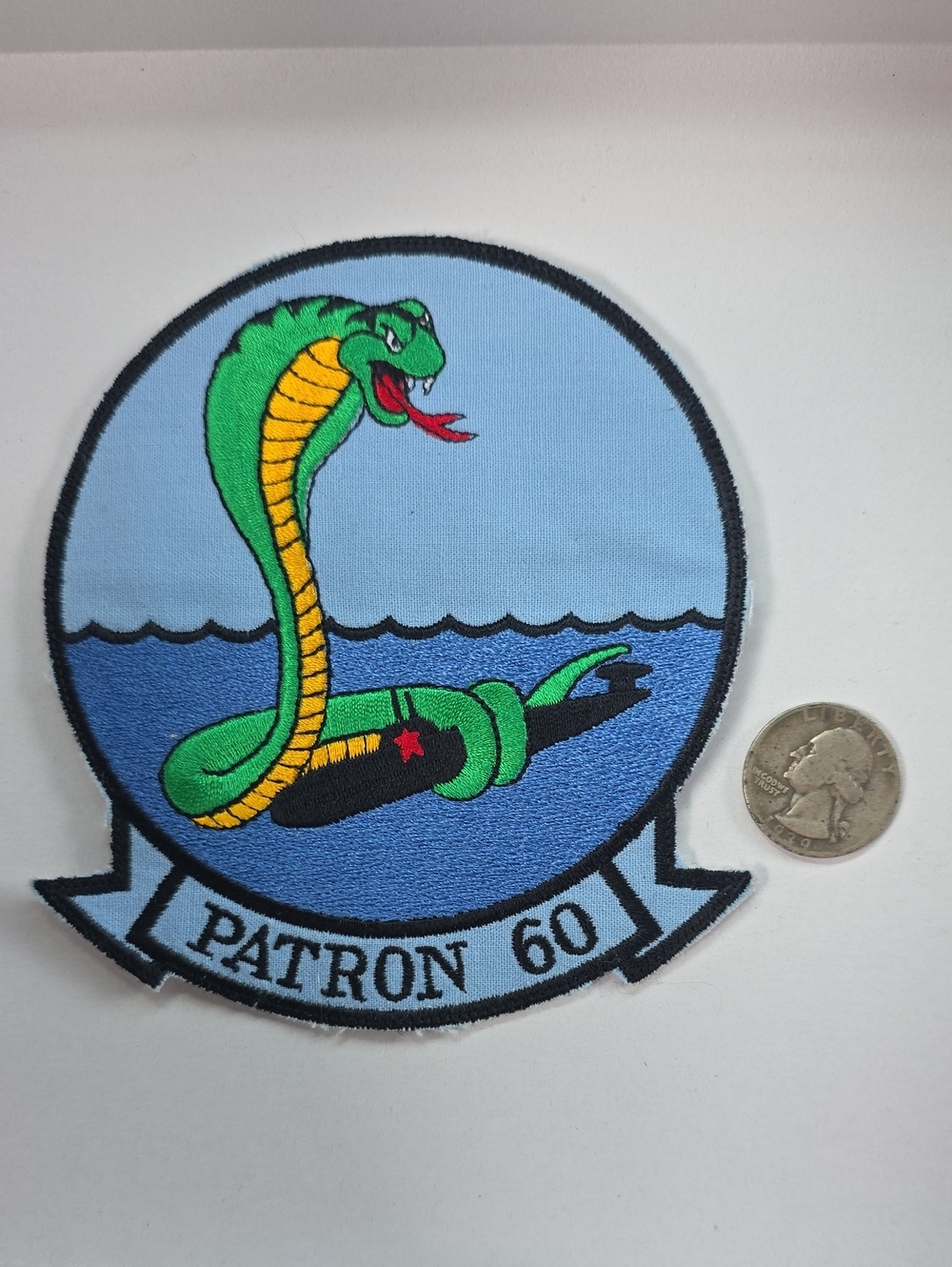 Patron 60 Cobra Patch - Light Blue & Green Embroidered Badge